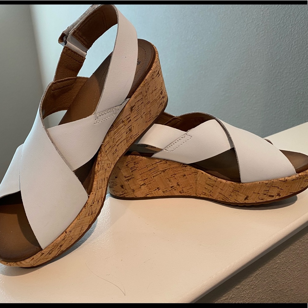 Clark’s cork wedge sandal